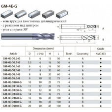 GM-4E-D12.0-G KMG303 фреза концевая GM-4E-D12.0-G KMG303 фреза концевая