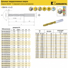 B041A02300CPG KC7325 сверло твердосплавное D = 2,3 мм