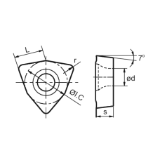 Пластина сменная WCMX030208N твердосплавная для корпусных сверл Пластина сменная WCMX030208N твердосплавная для корпусных сверл